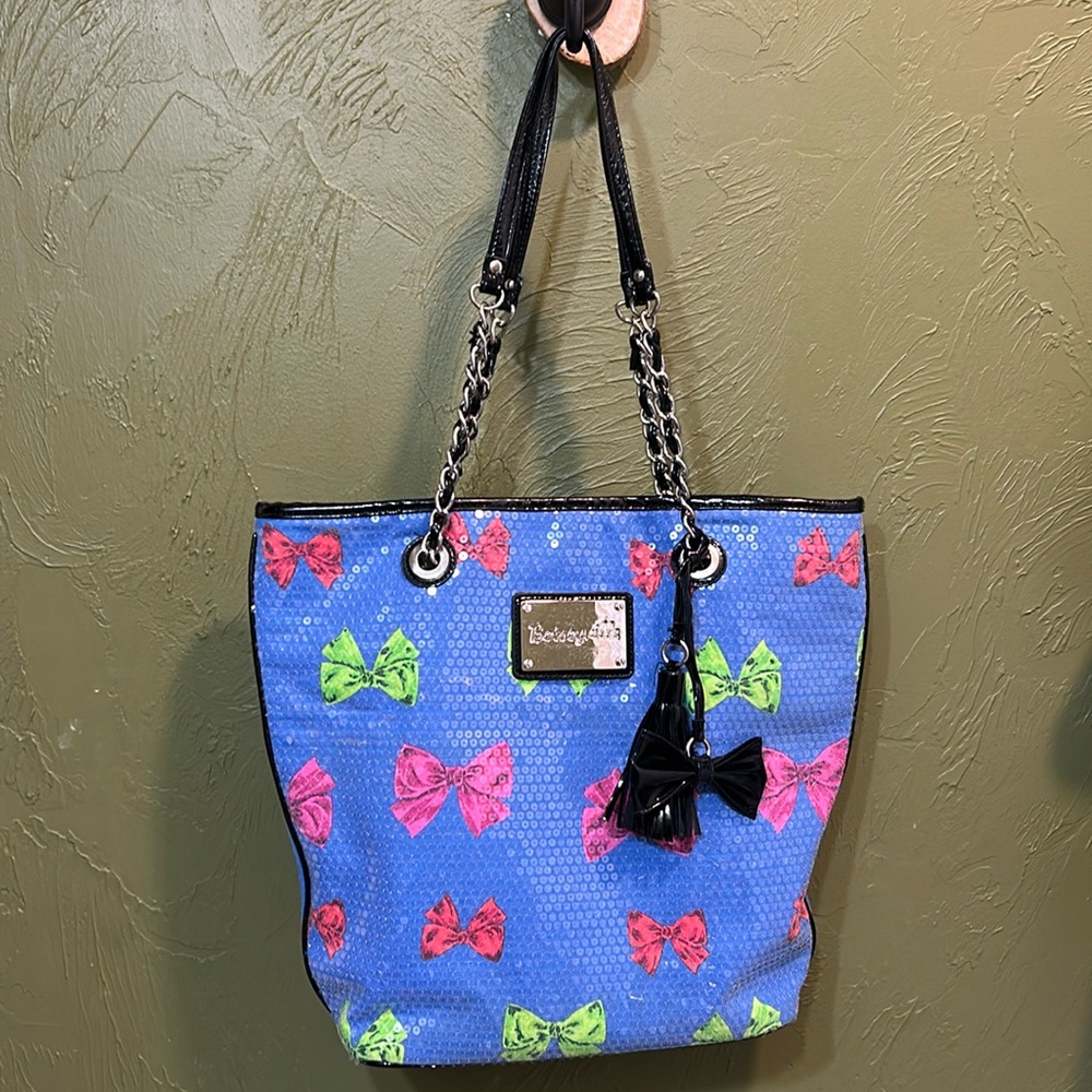 Betsy Johnson sequin bag with bows